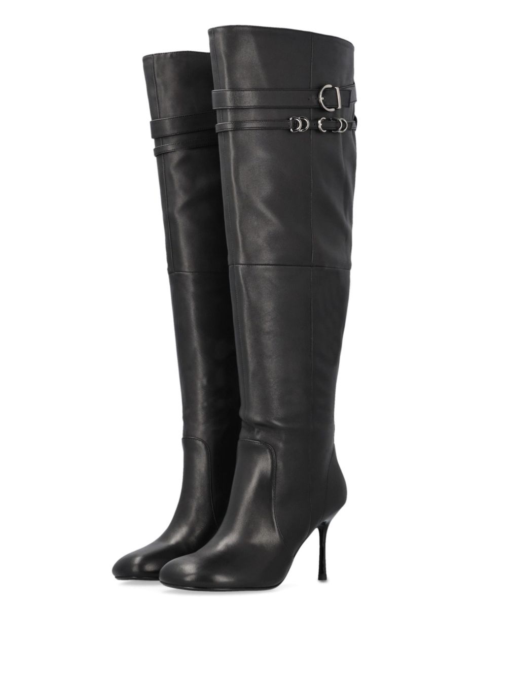 leather knee-length boots - 4