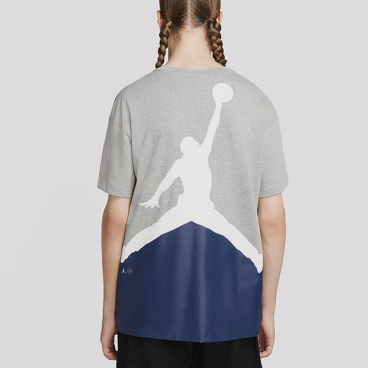 Air Jordan x Fragment Design Crossover Solid Color Round Neck Short Sleeve Gray DA2986-063 - 4