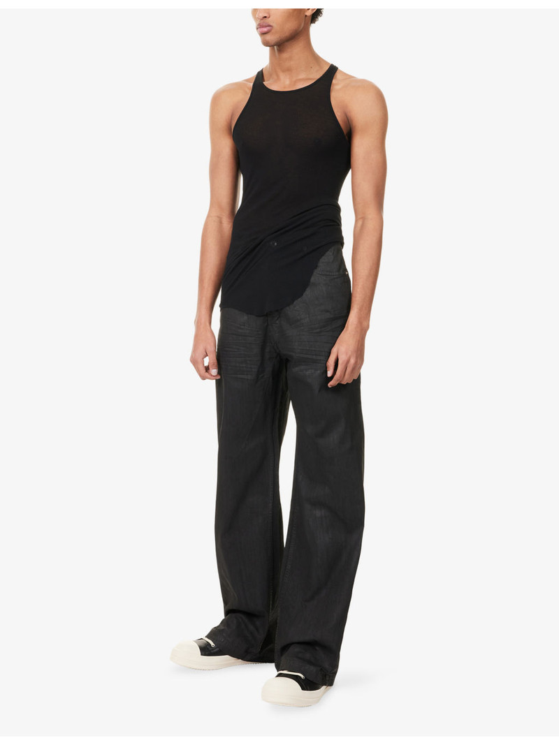 Rick Owens DRKSHDW Geth Coated Denim Jeans outlook