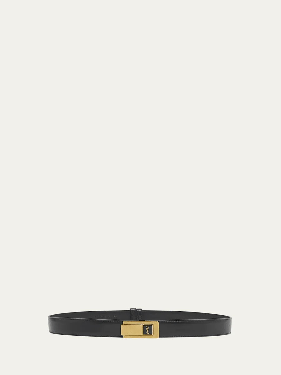 YSL Skinny Leather Belt - 1