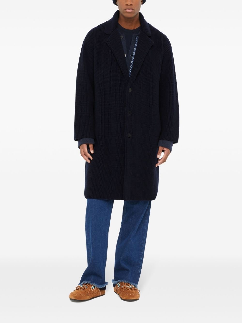 buttoned single breasted coat - 3