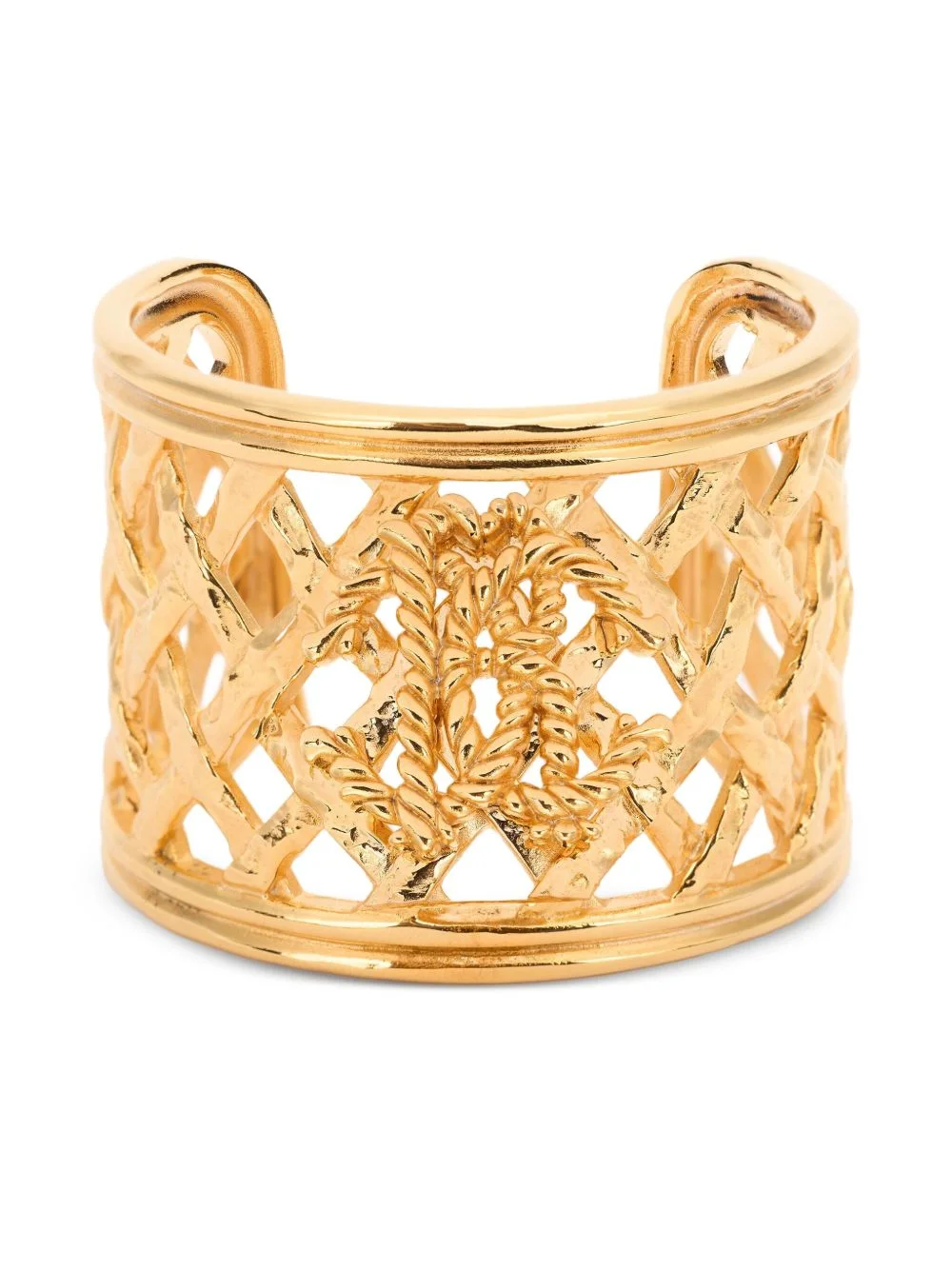 logo-plaque cuff bracelet - 1