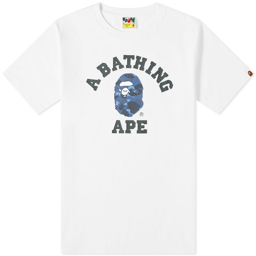 A Bathing Ape Colour Camo College Tee - 1