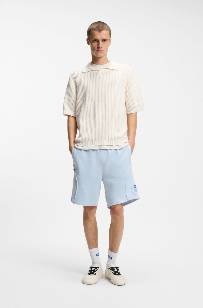 HUGO WAFFLE-STRUCTURE KNIT POLO WITH JOHNNY COLLAR outlook