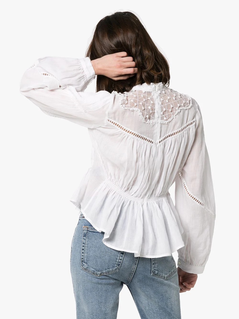 ruched bell sleeve blouse - 4