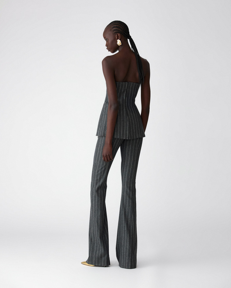 Strapless Double-Breasted Pinstripe Top 3
