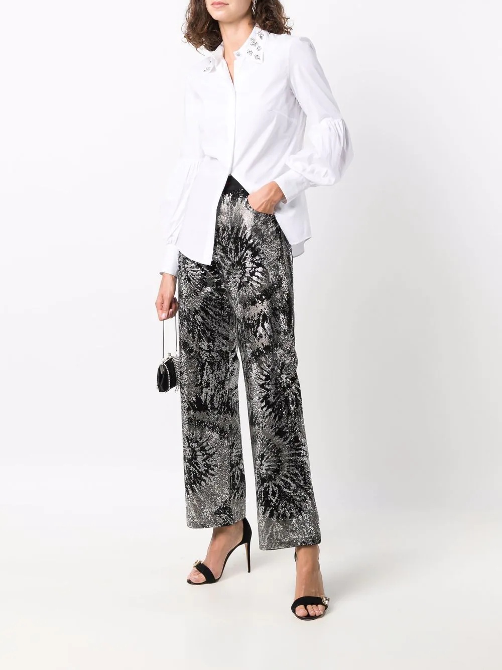 embellished wide-leg jeans - 2