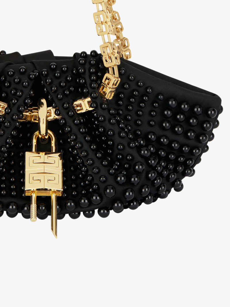 MINI KENNY BAG IN PEARL EMBROIDERED SILK 6