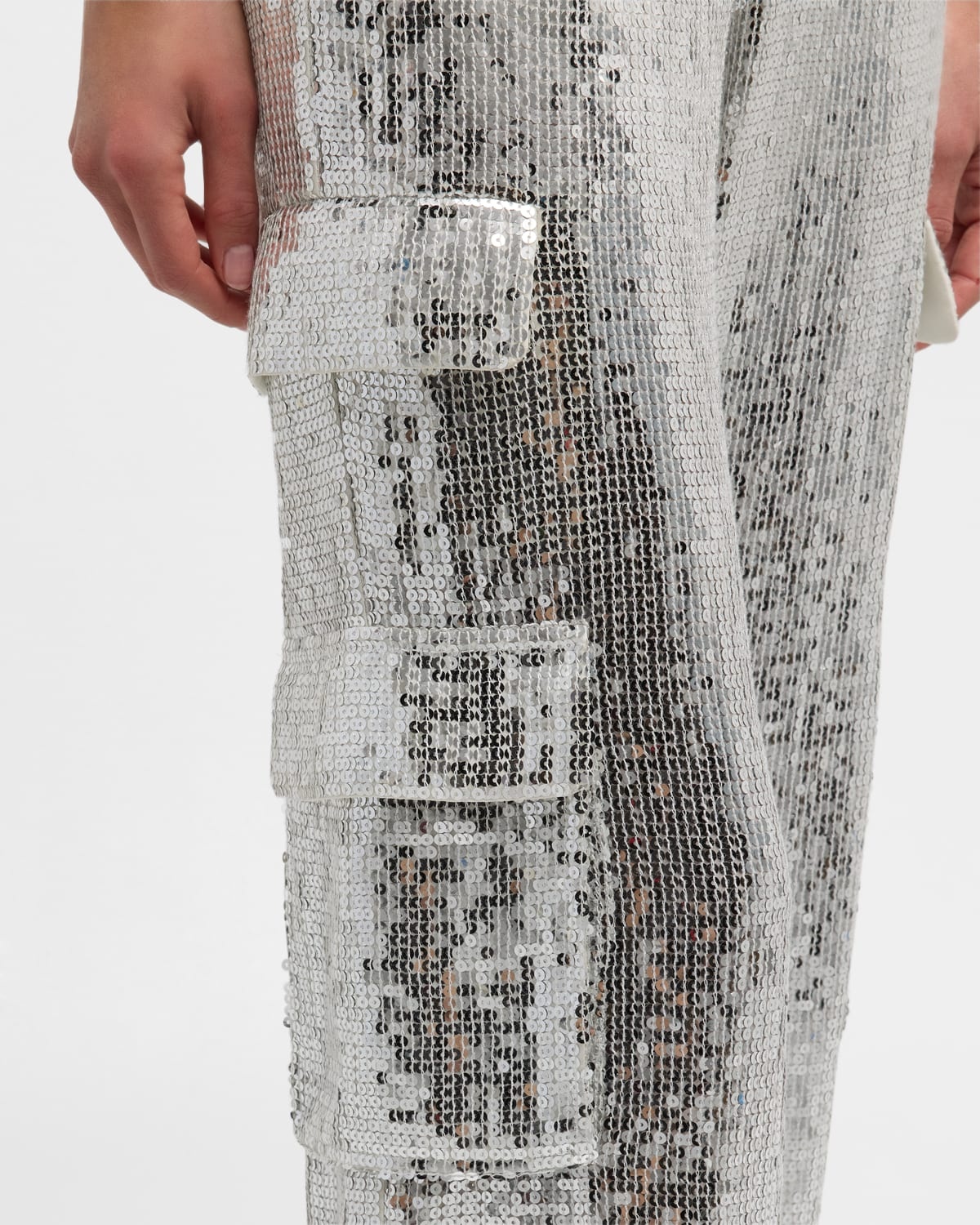 Hayes Sequined Wide-Leg Cargo Pants - 6
