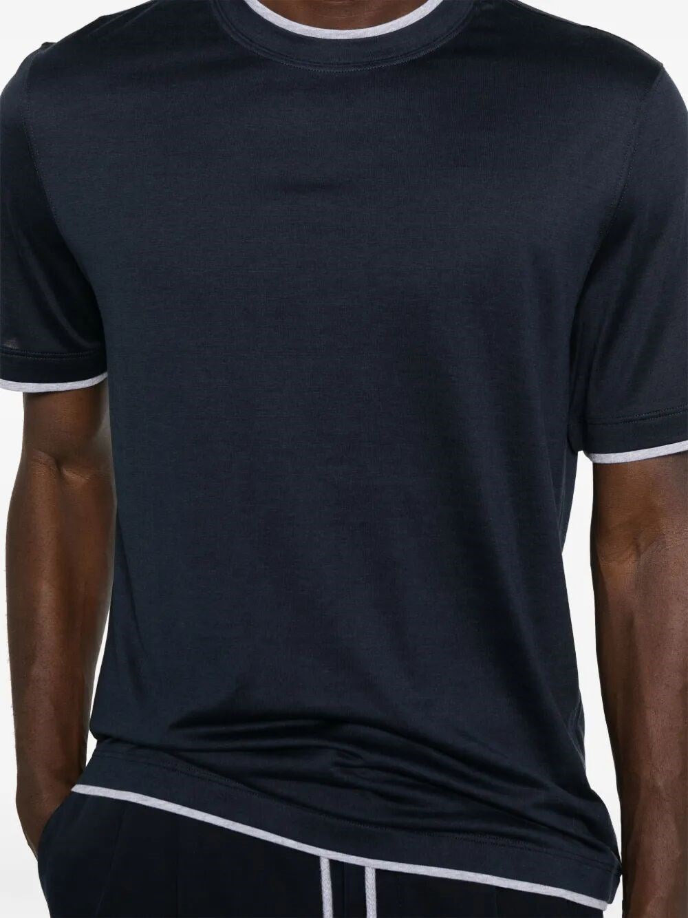 Brunello Cucinelli Men Crew-Neck T-Shirt With Faux-Layering - 4