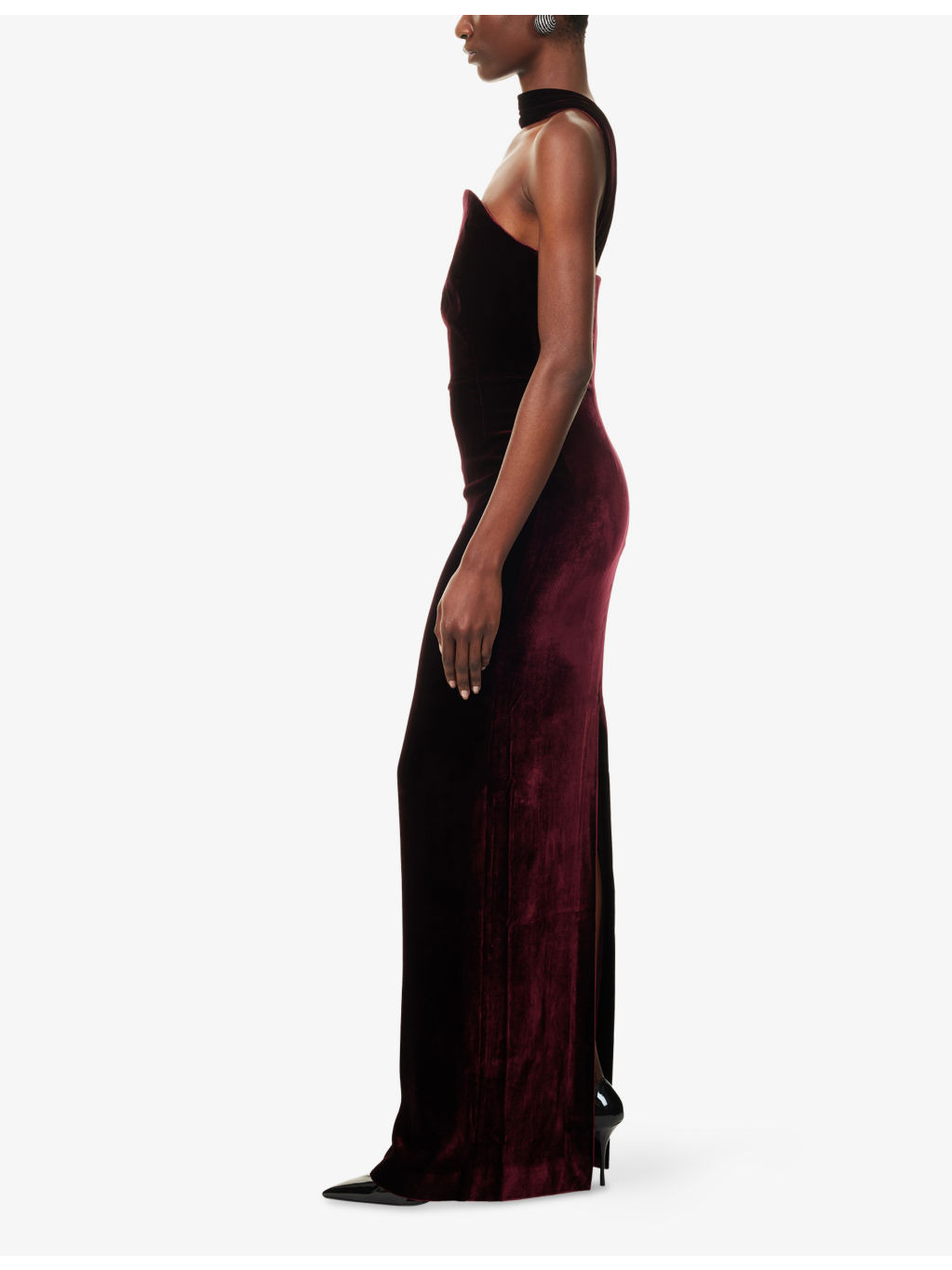 Velvet Corset Stretch-Woven Gown - 3