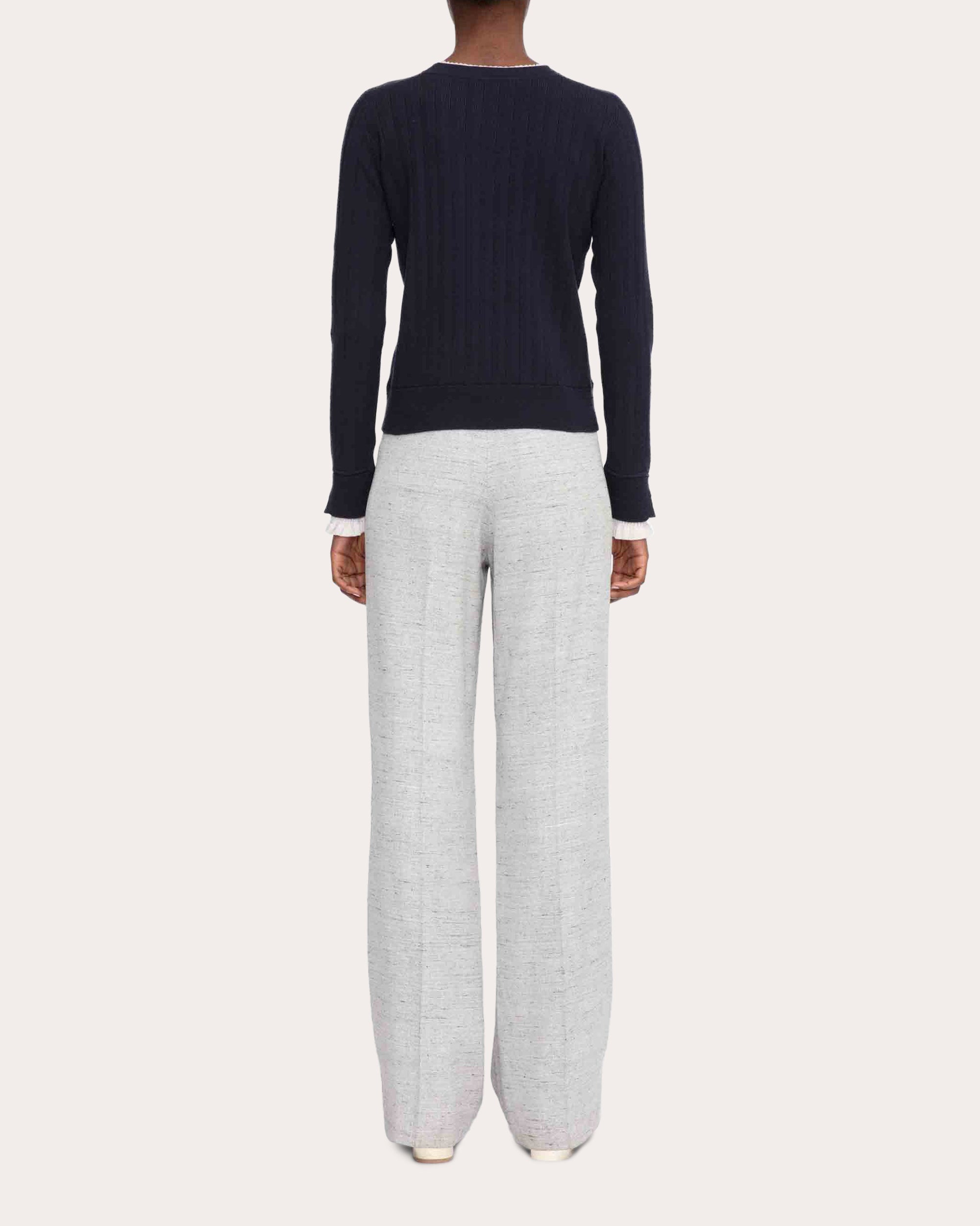 Ruffle-Trim Ribbed Jersey-Knit Sweater - 2