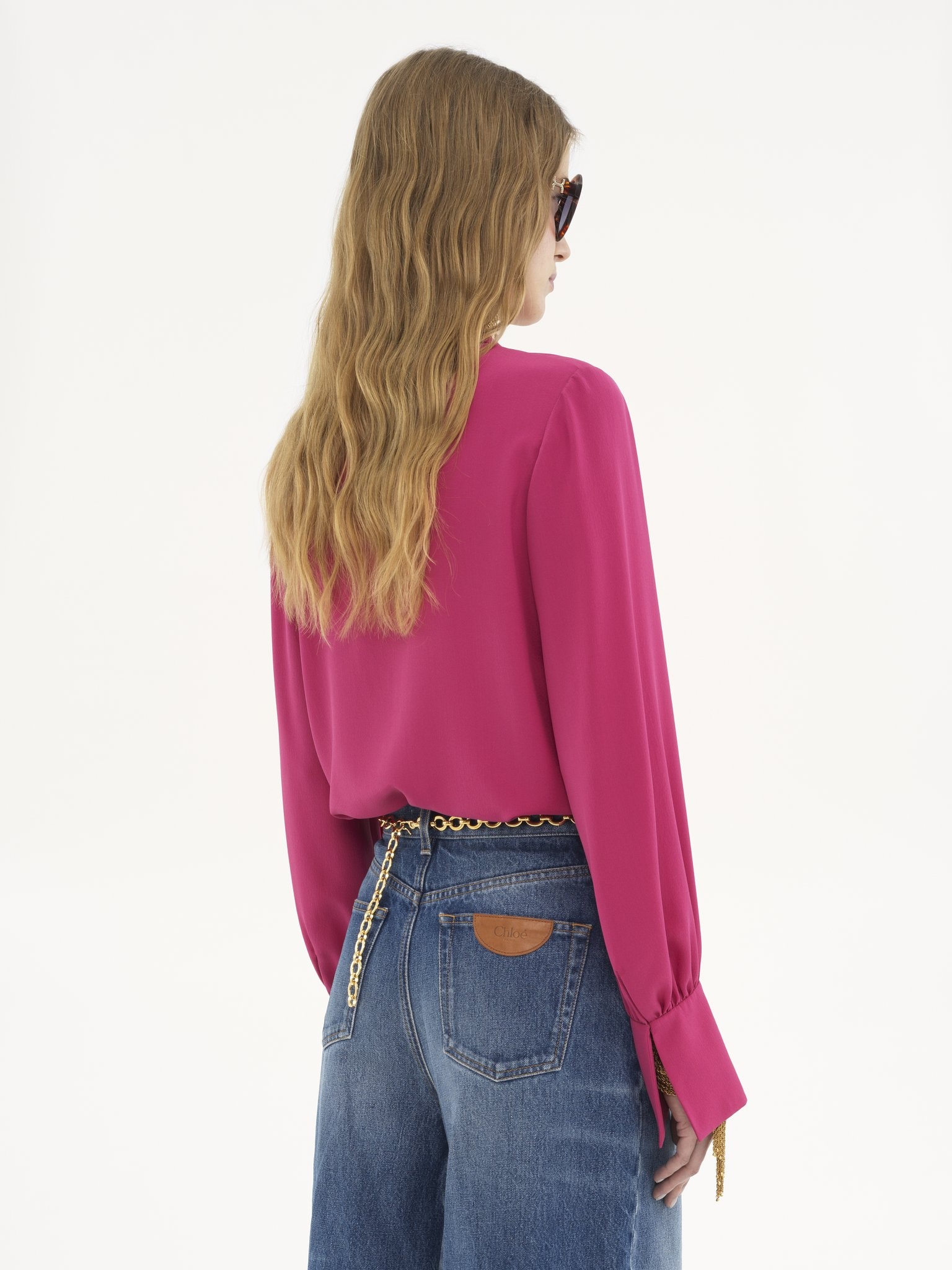 SCARF-TIE BLOUSE IN CRÊPE DE CHINE - 5