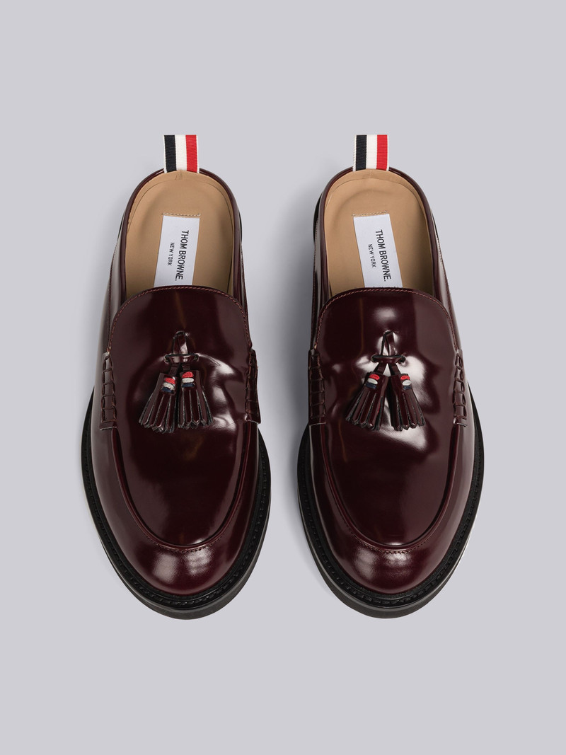 Soft Patent Leather Tassel Loafer Mule 4