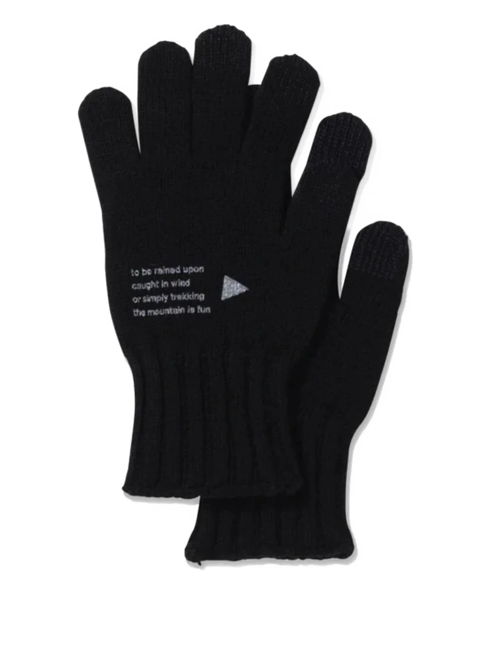 text-print wool gloves - 1