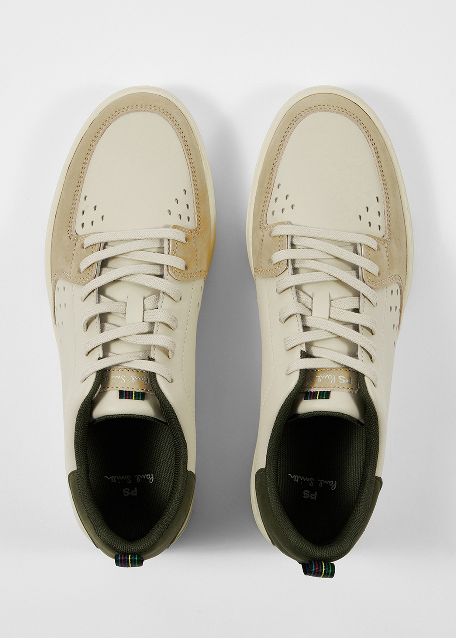 Ecru and Khaki 'Cosmo' Trainers - 5