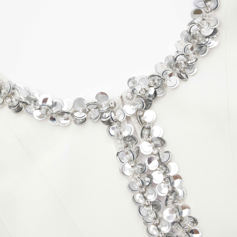 Cream Crepe Embellished Top 5