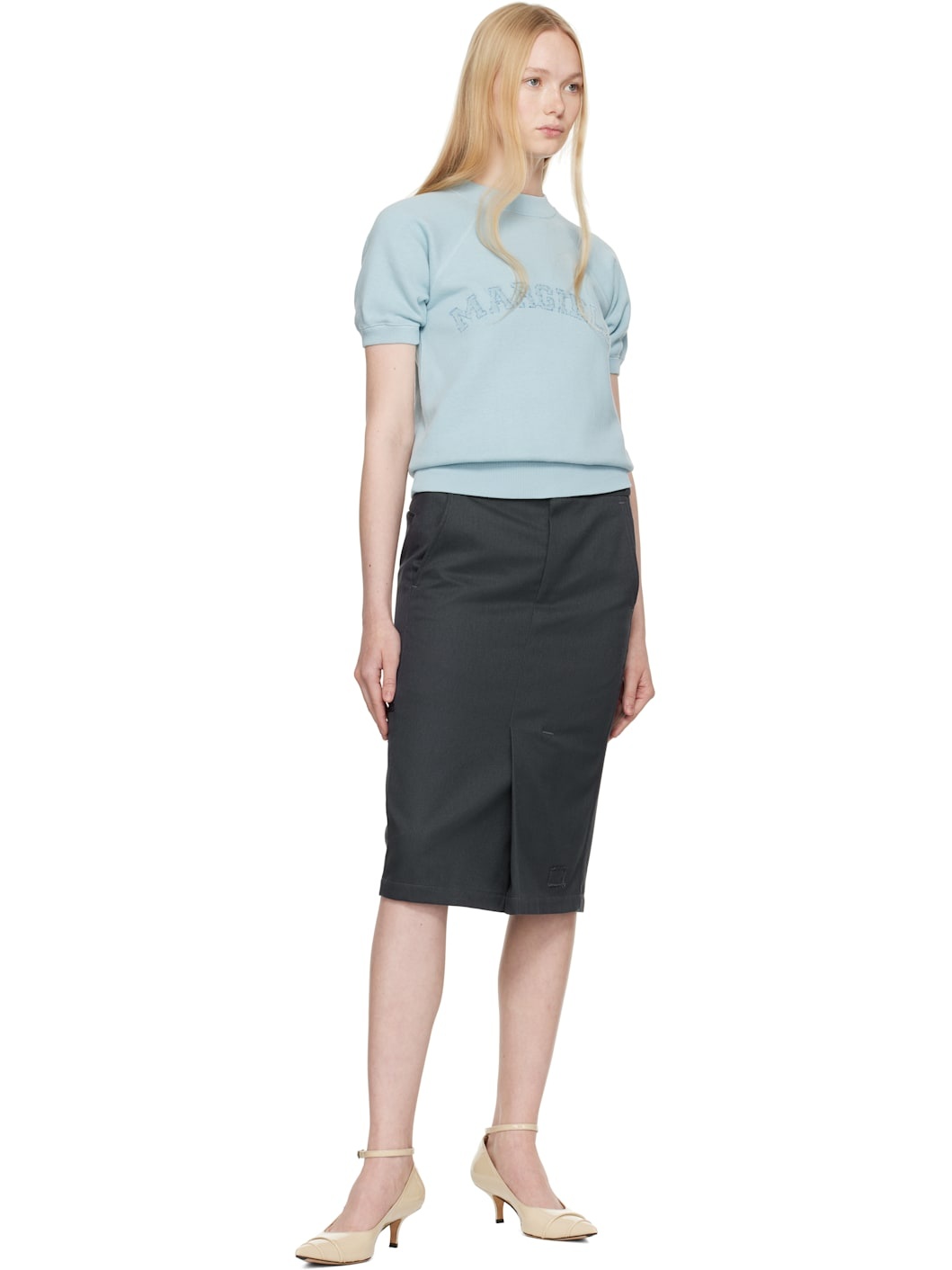 Blue Short Sleeve Sweatshirt - 4