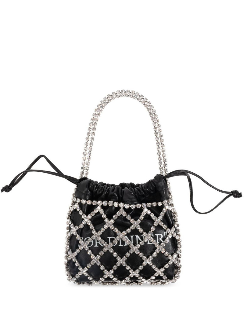 crystal-skull leather tote bag 1