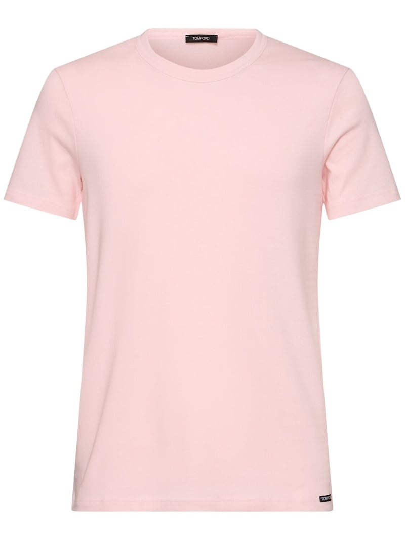 Cotton jersey crewneck t-shirt - 1