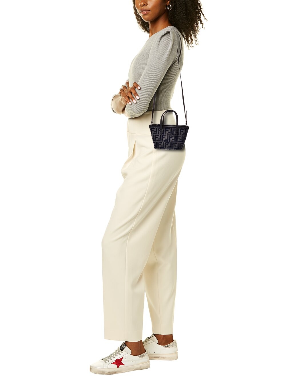 FENDI Roll Mini FF Canvas & Leather Tote - 4