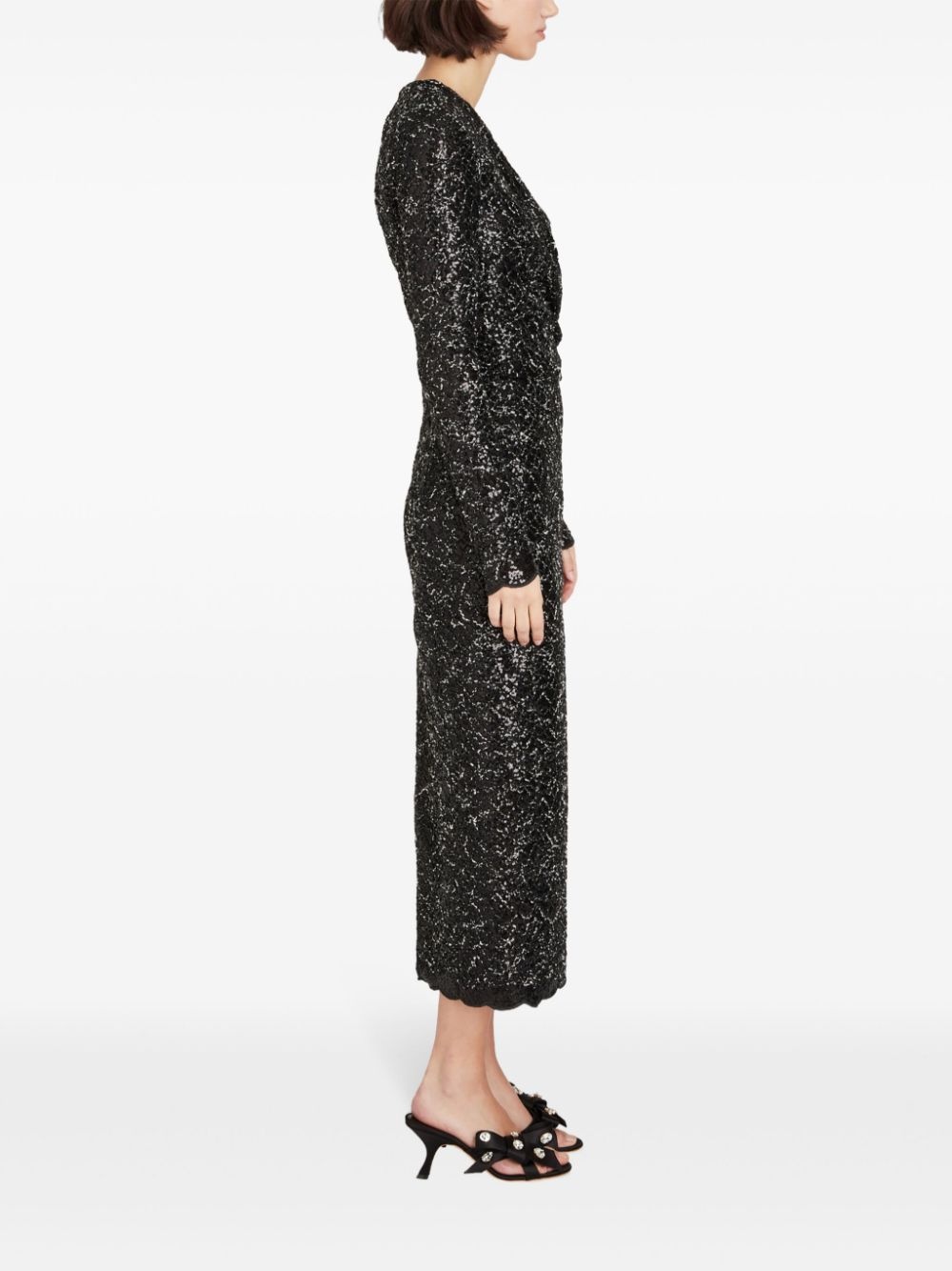 sequinned tweed midi dress - 3