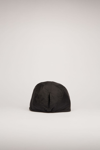 Acne Studios Reflective logo nylon cap black outlook