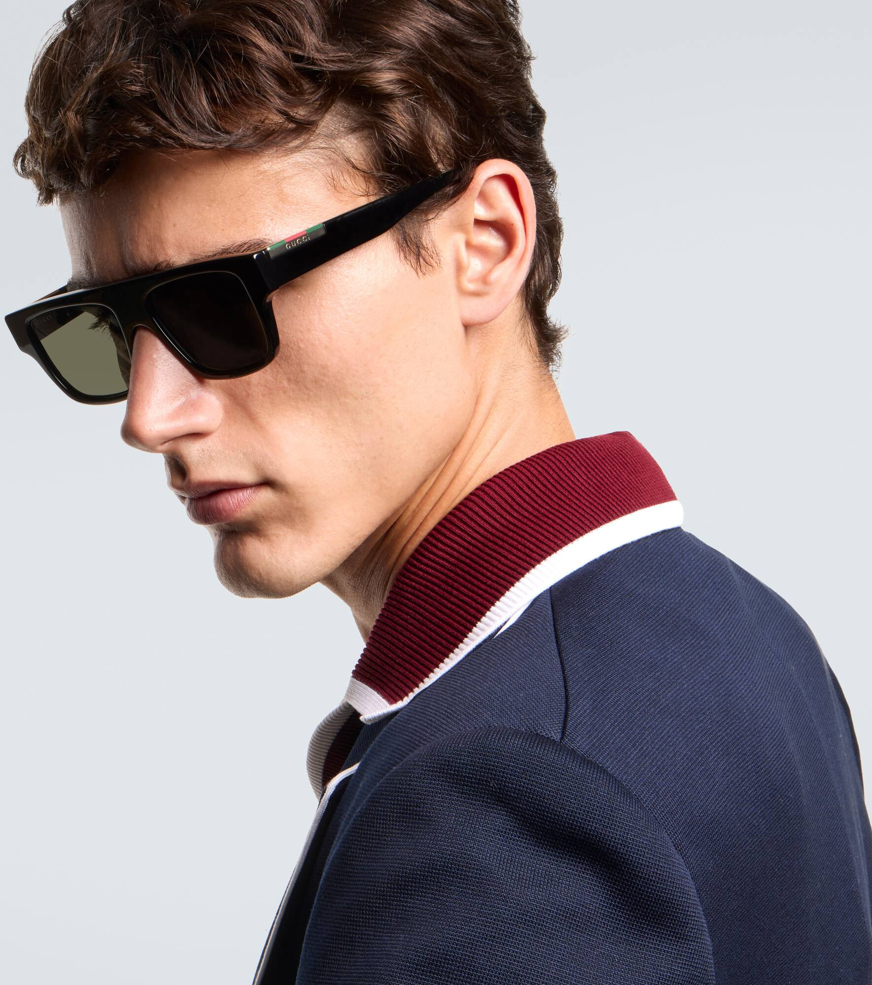 Web Stripe flat-top sunglasses - 2