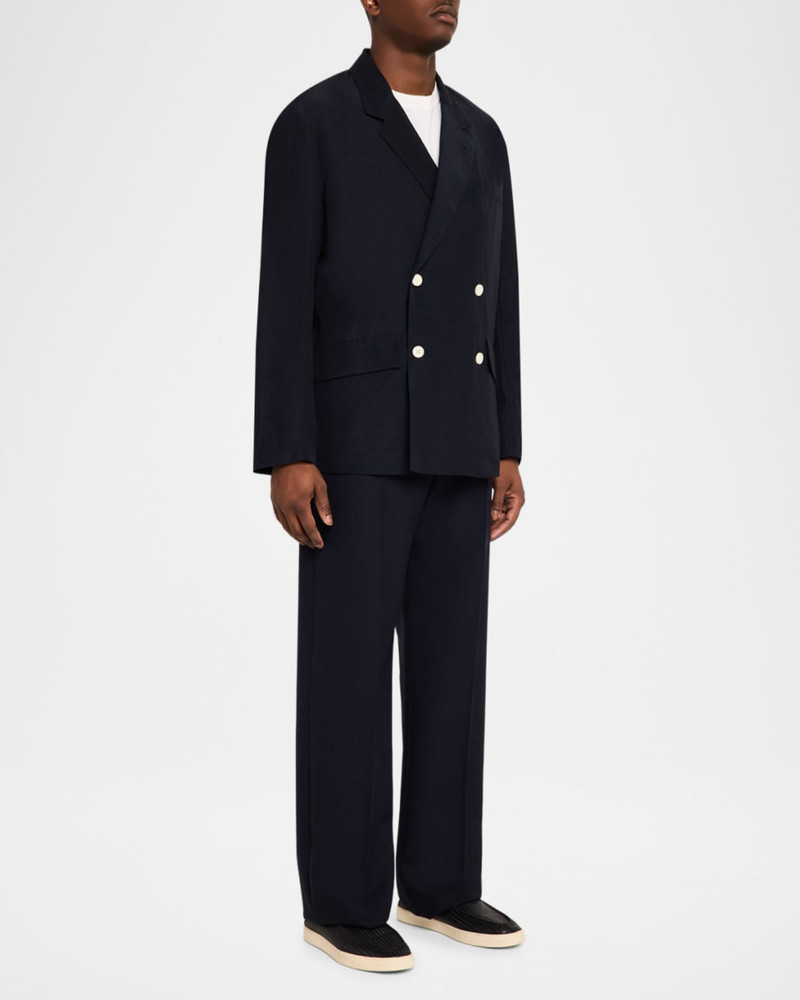 EMPORIO ARMANI Men's Oversized Linen Blend Double-Breasted Blazer outlook