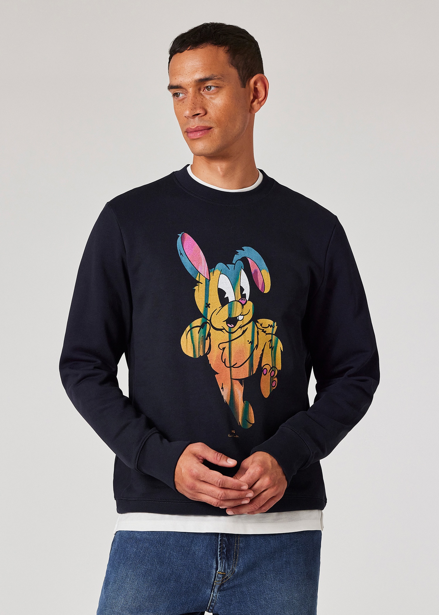 Navy 'Rabbit' Print Sweatshirt - 4