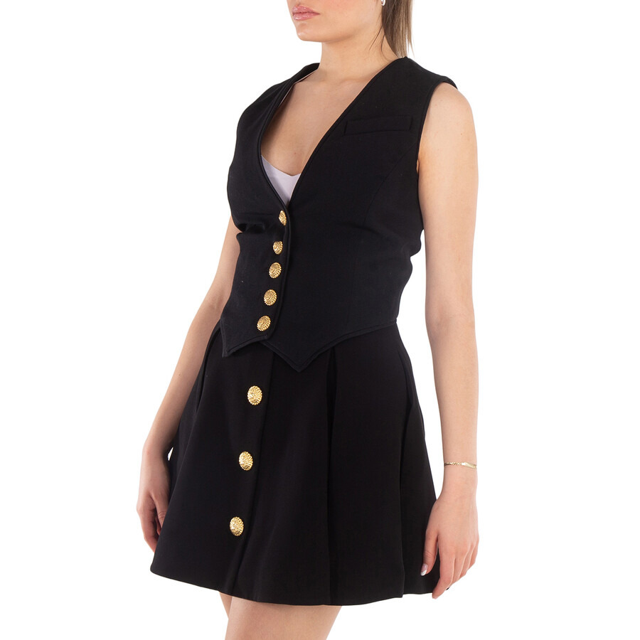Balmain Black Virgin Wool Waistcoat - 4