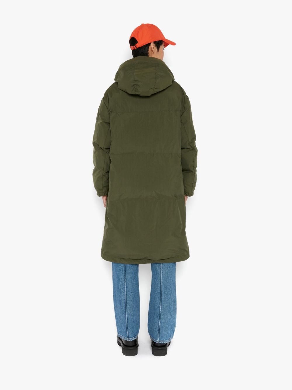 CONTRAST HOOD LONG PUFFER COAT - 4