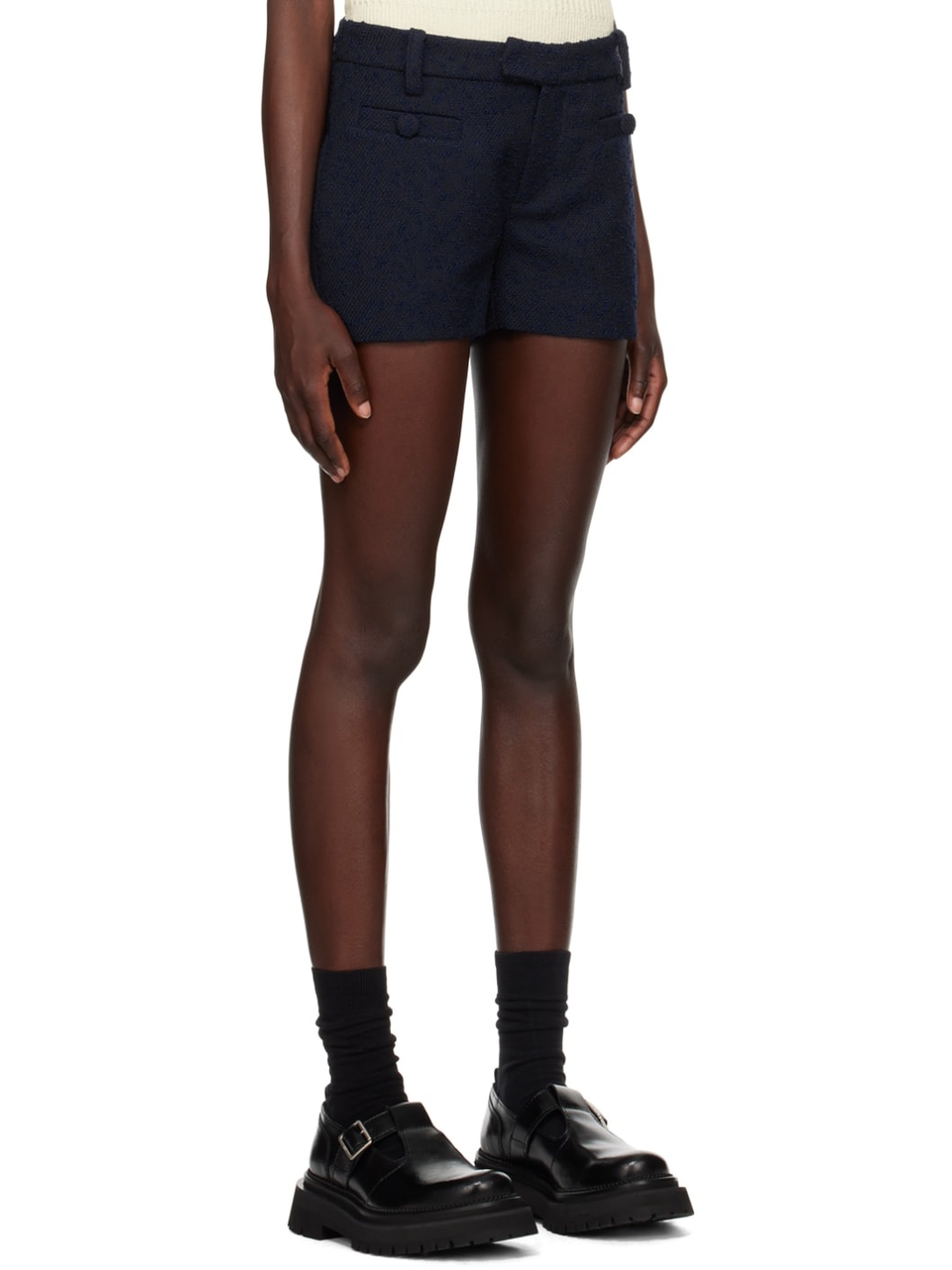 Navy Mini Shorts - 2