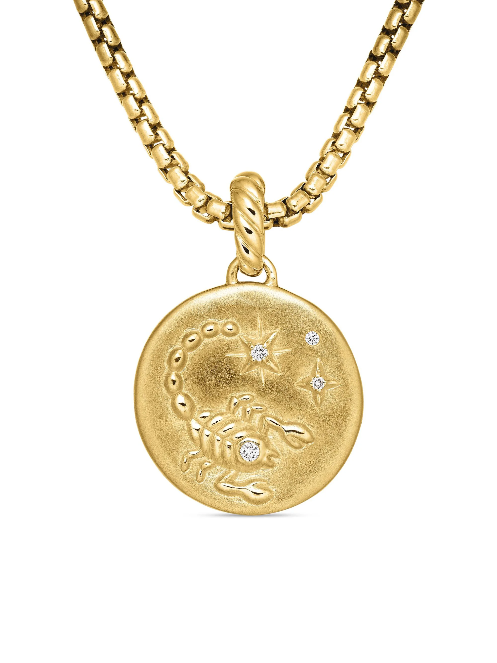Women's Zodiac Amulet in 18K Yellow Gold with Diamonds - Scorpio - 1