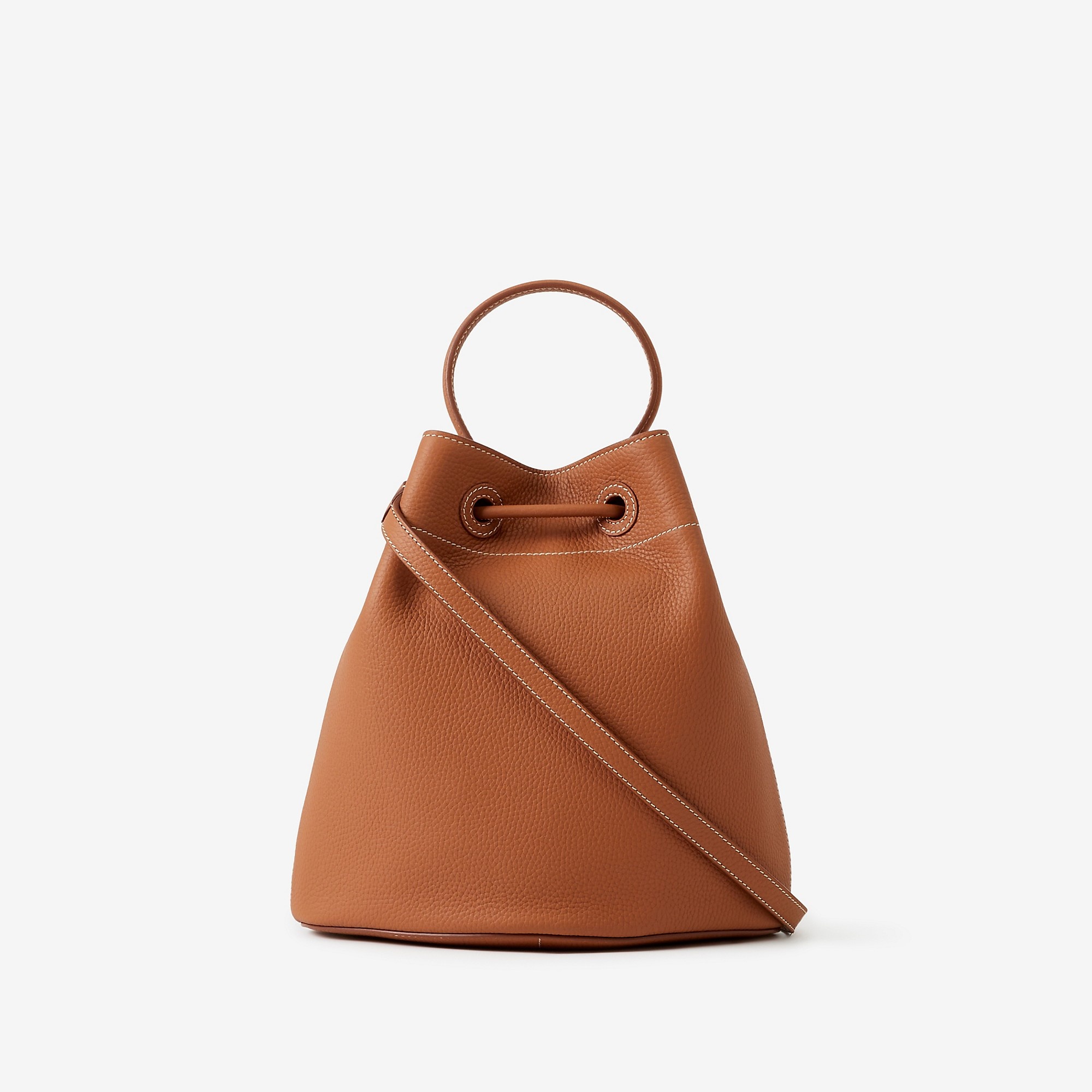 Small Grainy Leather TB Bucket Bag - 3