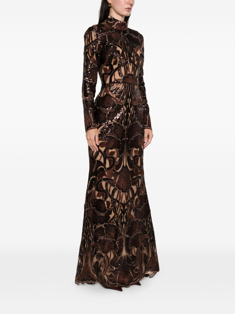 sequin-embellished long-sleeve maxi dress 3