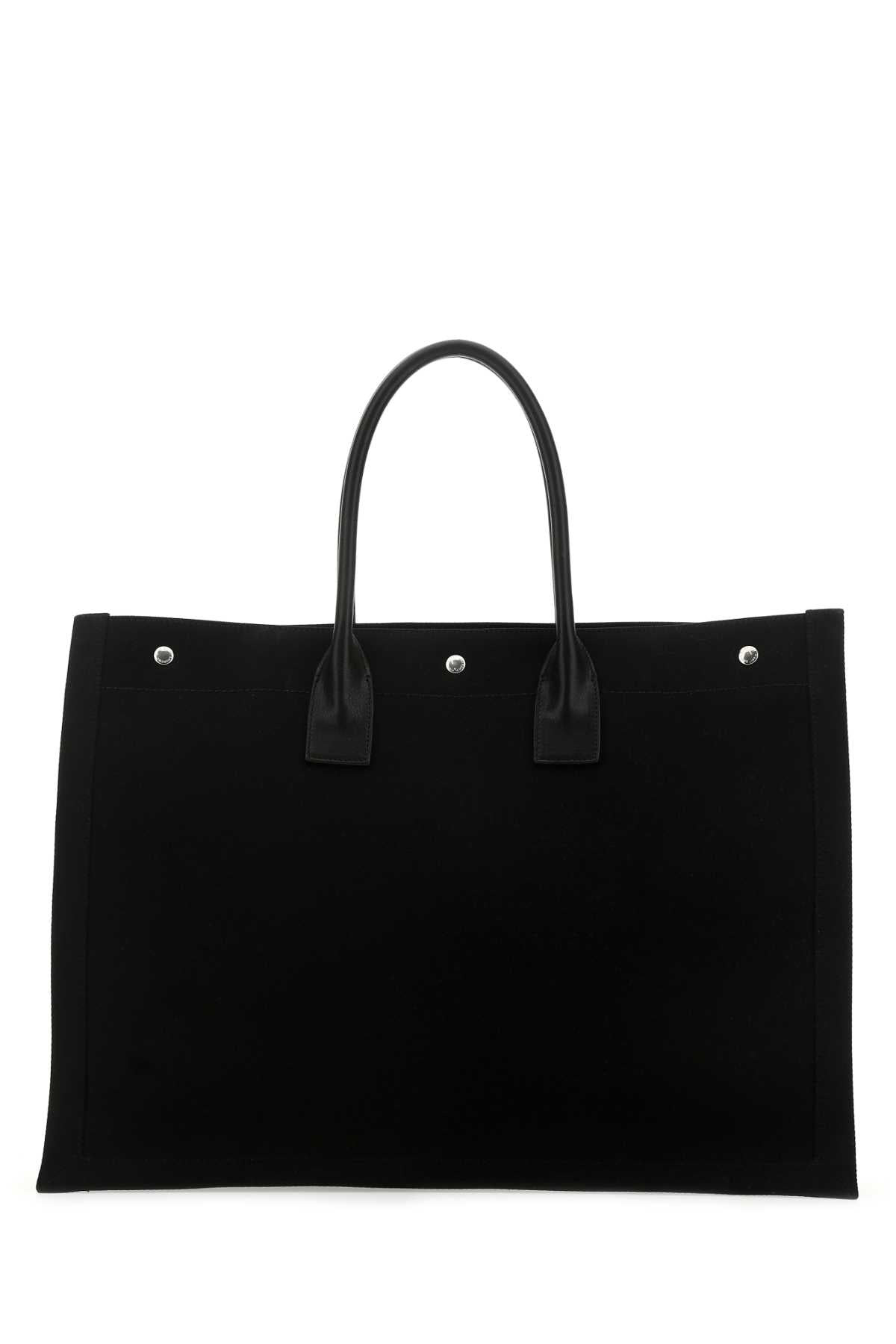 Saint Laurent Men Black Canvas Large Rive Gauche Shopping Bag - 3