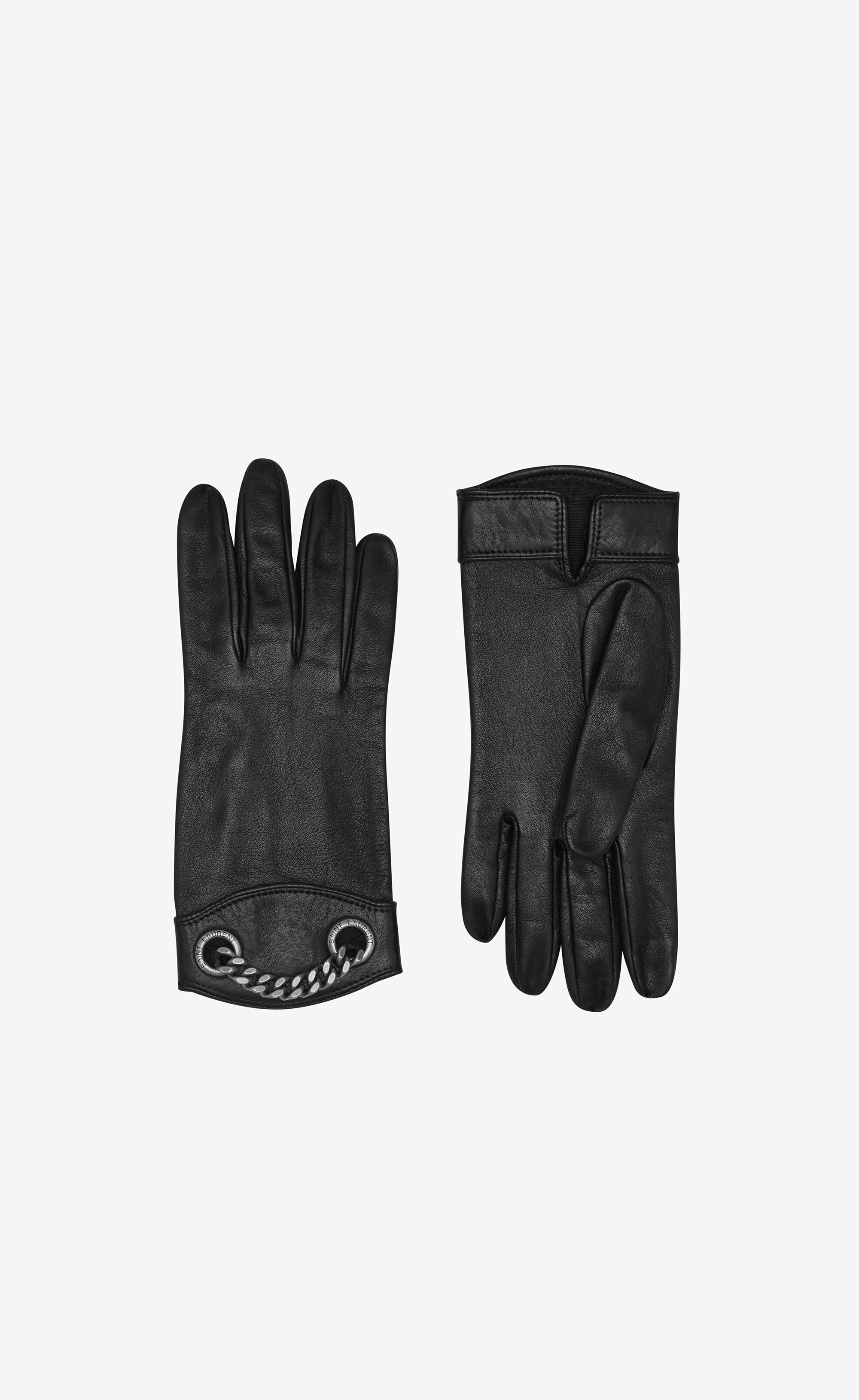 gloves in leather and metal - 1