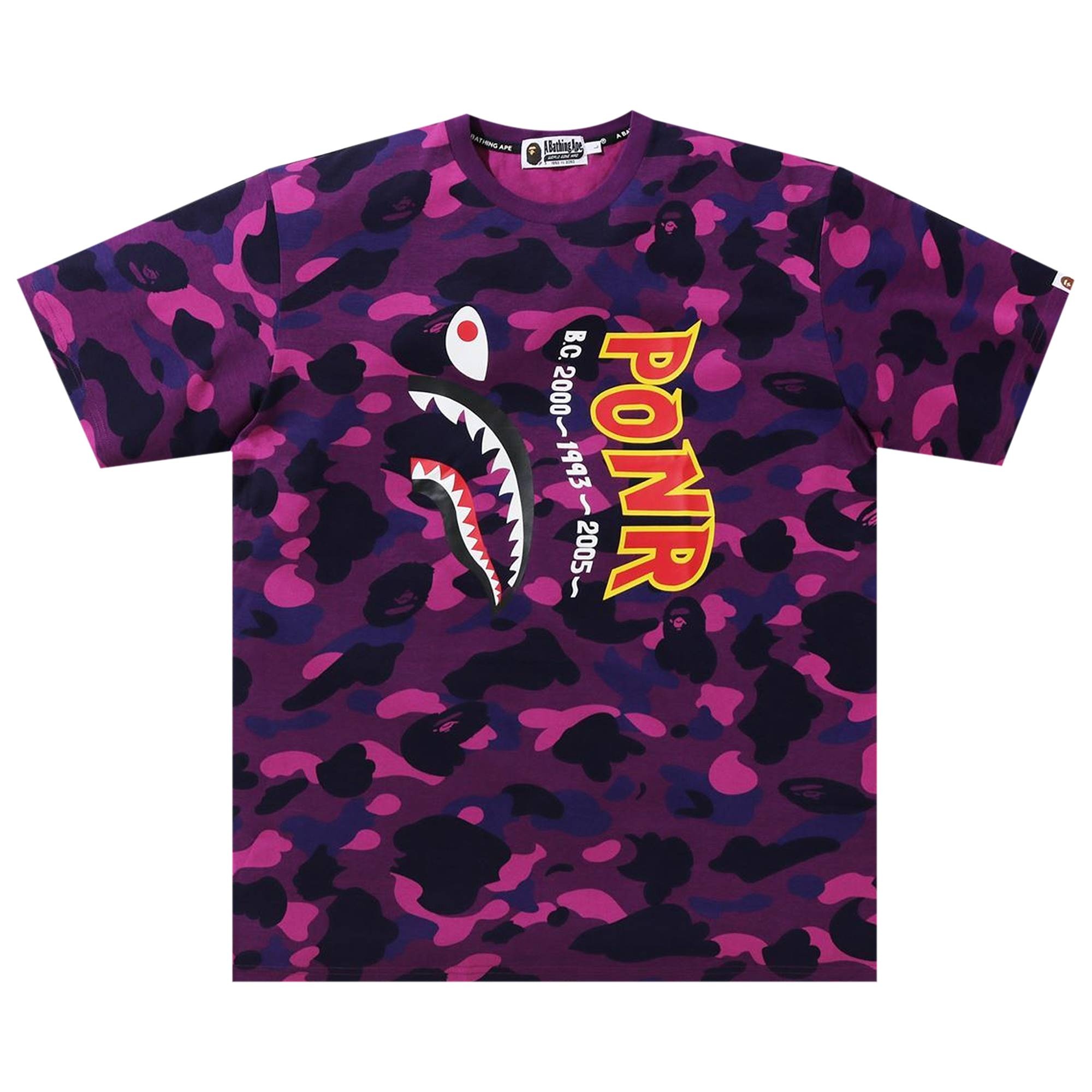 BAPE Color Camo Shark Wide Tee 'Purple' - 1