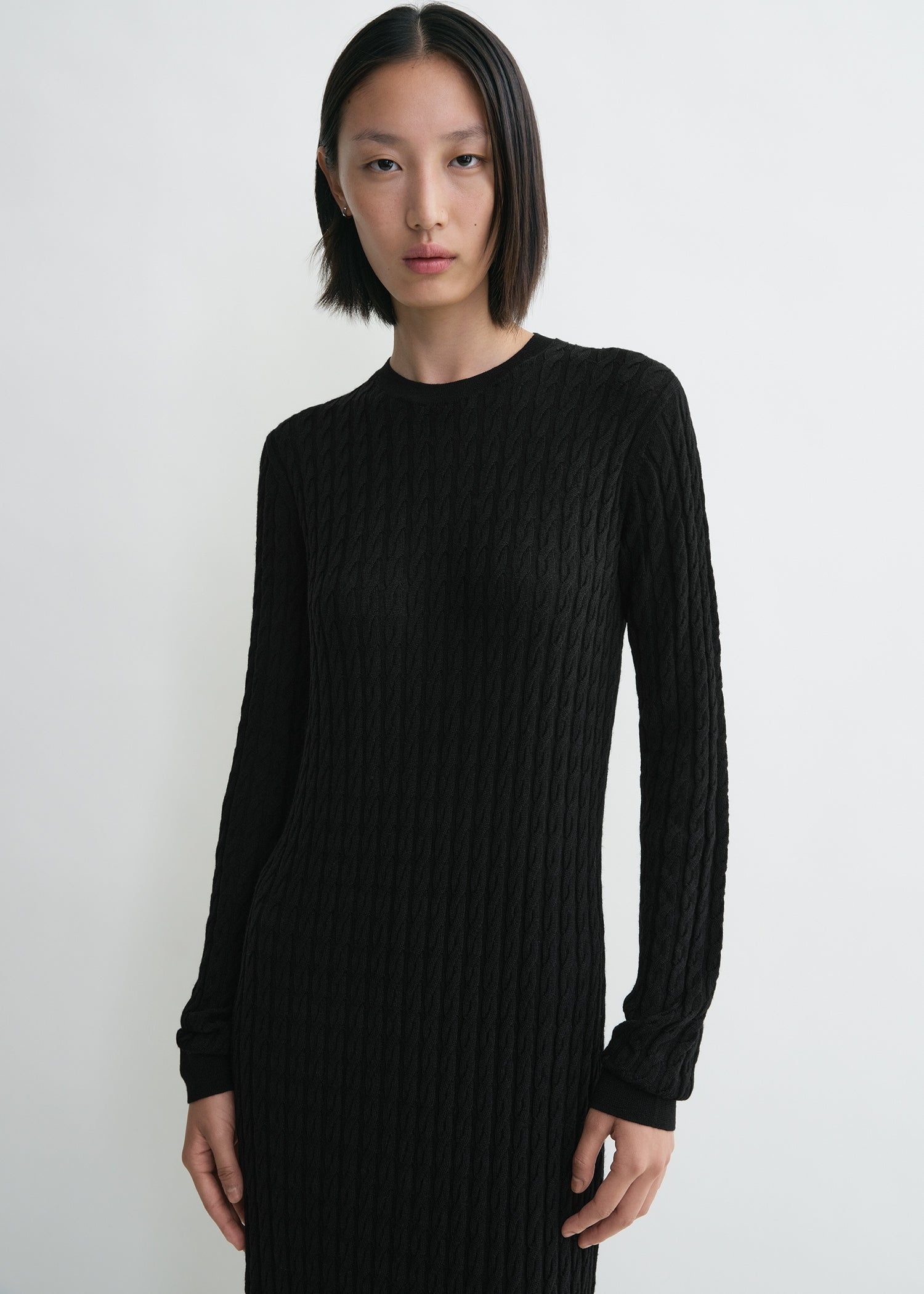 Cable knit dress black - 5