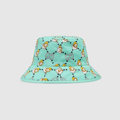 GUCCI GG animal print cotton bucket hat outlook