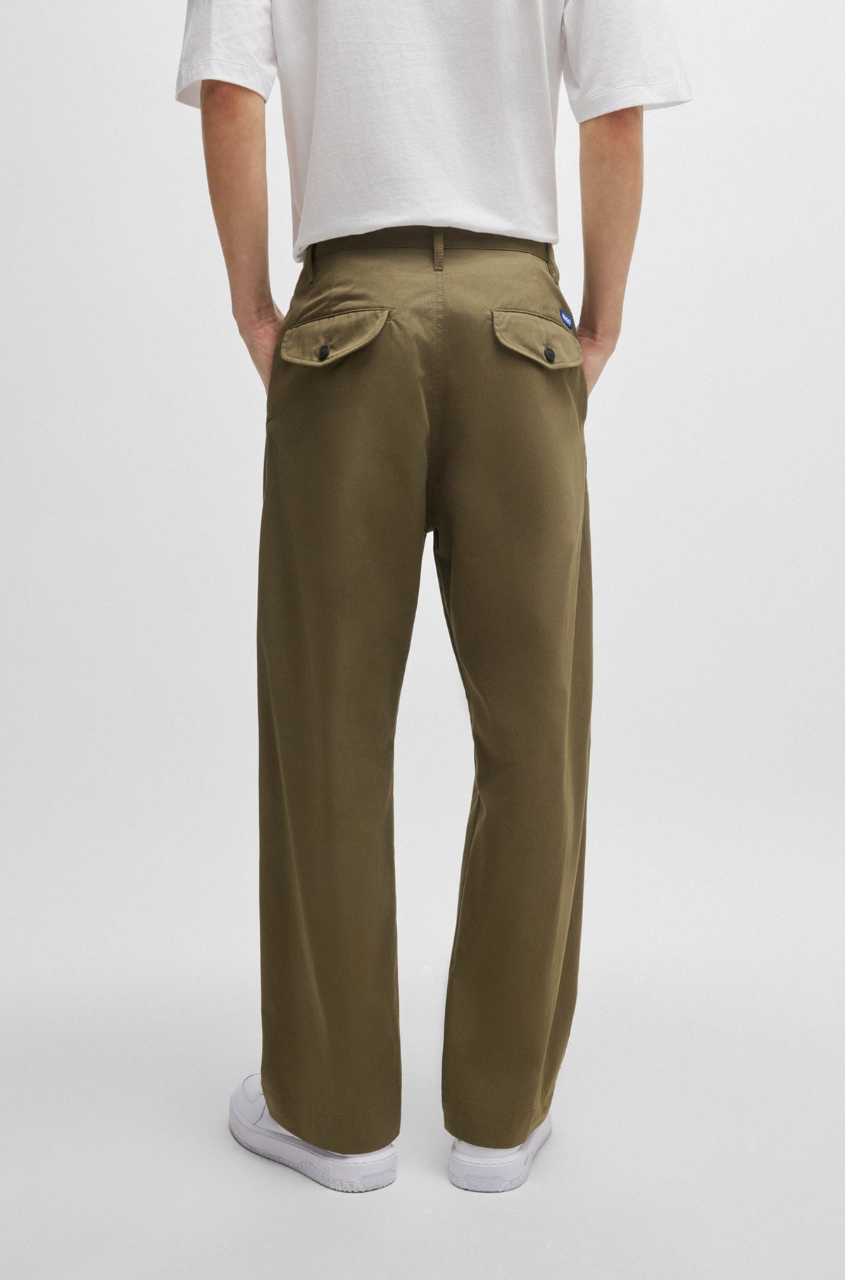 SKATER-STYLE TROUSERS IN COTTON TWILL WITH BLUE LABEL - 4