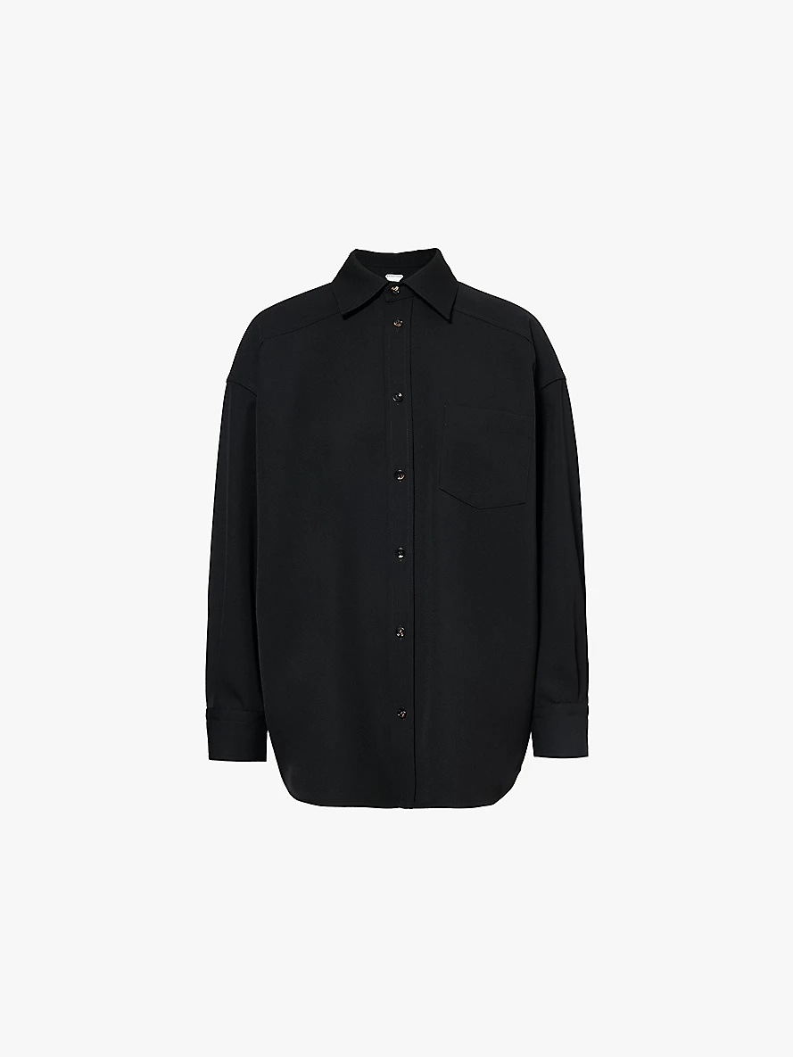 Long-sleeve relaxed-fit wool-twill shirt - 1