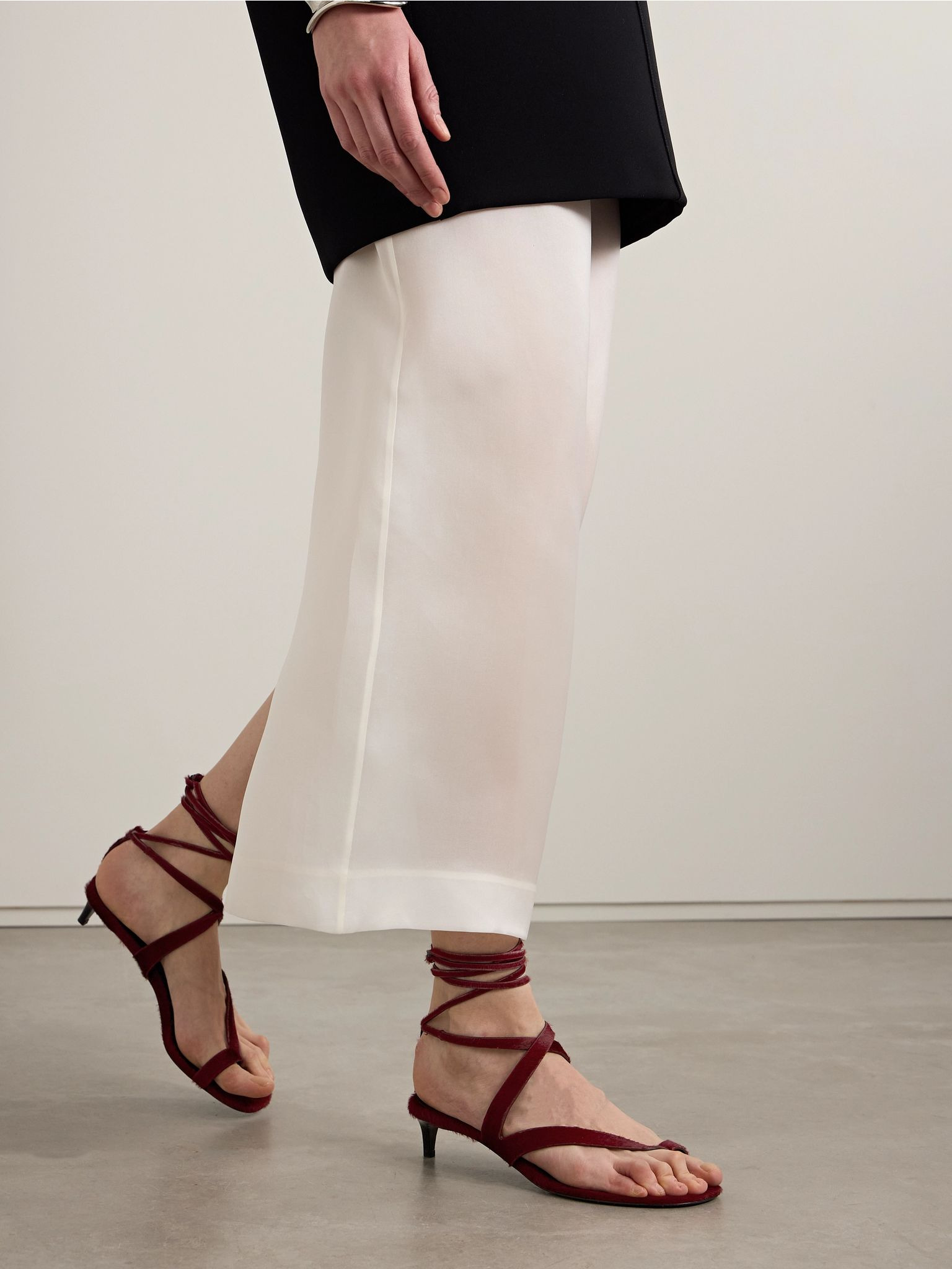 Aimee calf hair sandals Burgundy - 2