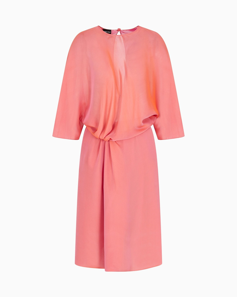 SHORT DRESS IN TWO-TONE SILK CHIFFON - 1