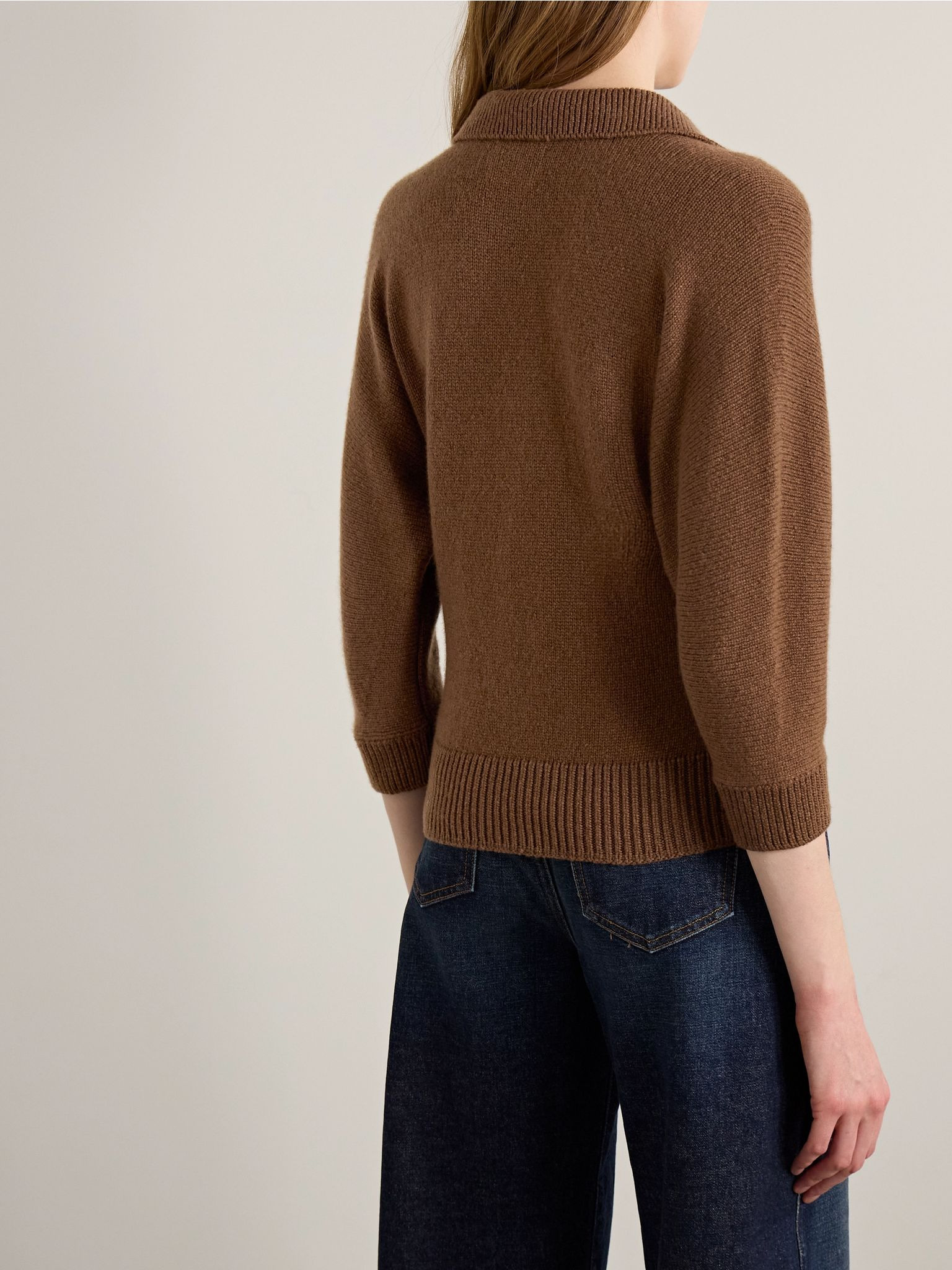 Herve cashmere polo sweater Tan - 3