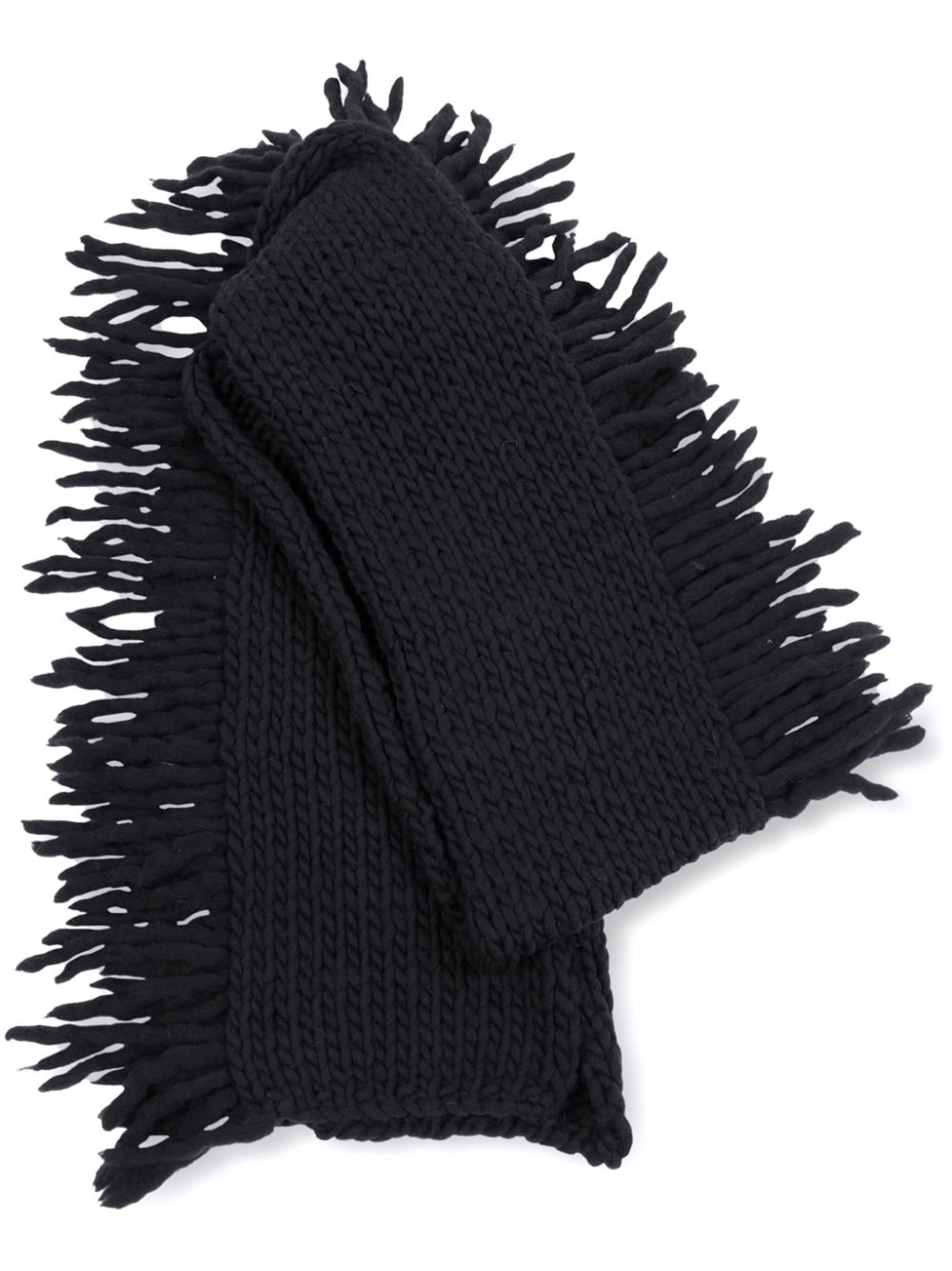 fringed wool scarf - 1