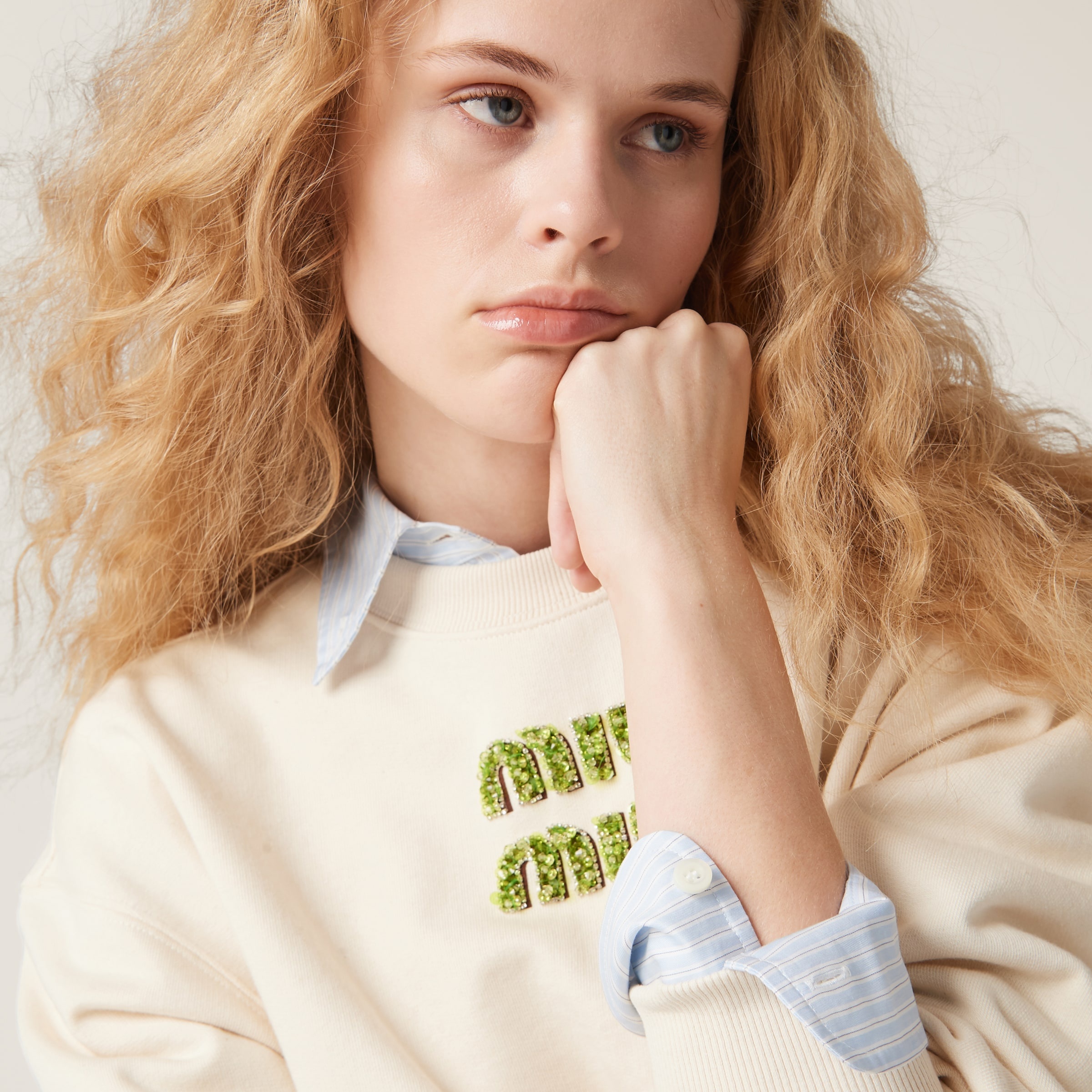 Miu Miu Sweatshirt with embroidered logo | REVERSIBLE