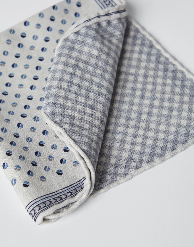 Brunello Cucinelli Double face silk pocket square outlook