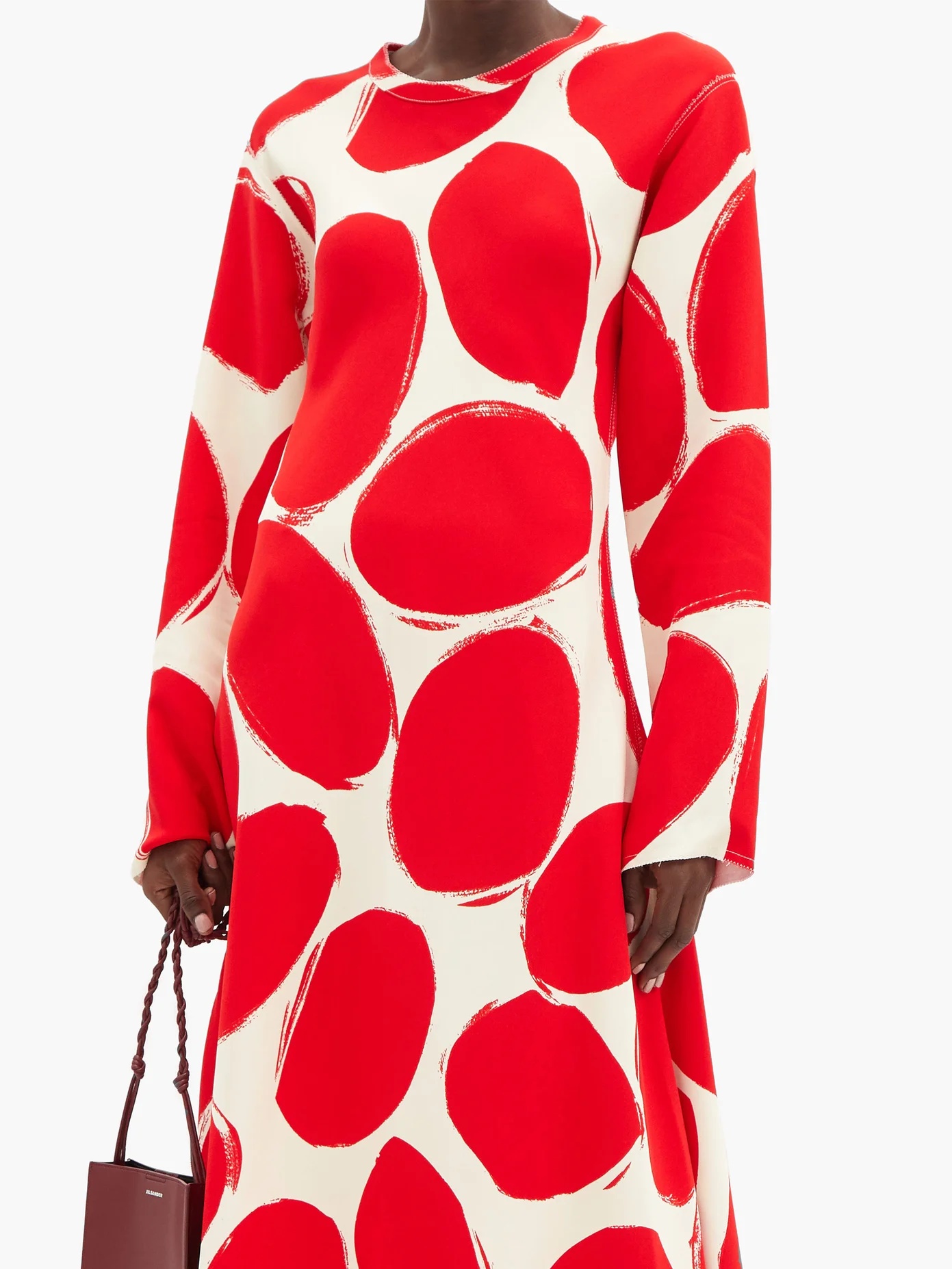 Abstract polka-dot midi dress - 6